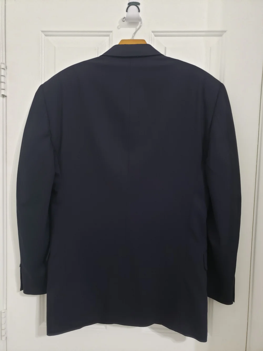 Calvin Klein Solid Black Pure Navy Classic Two-Button Blazer